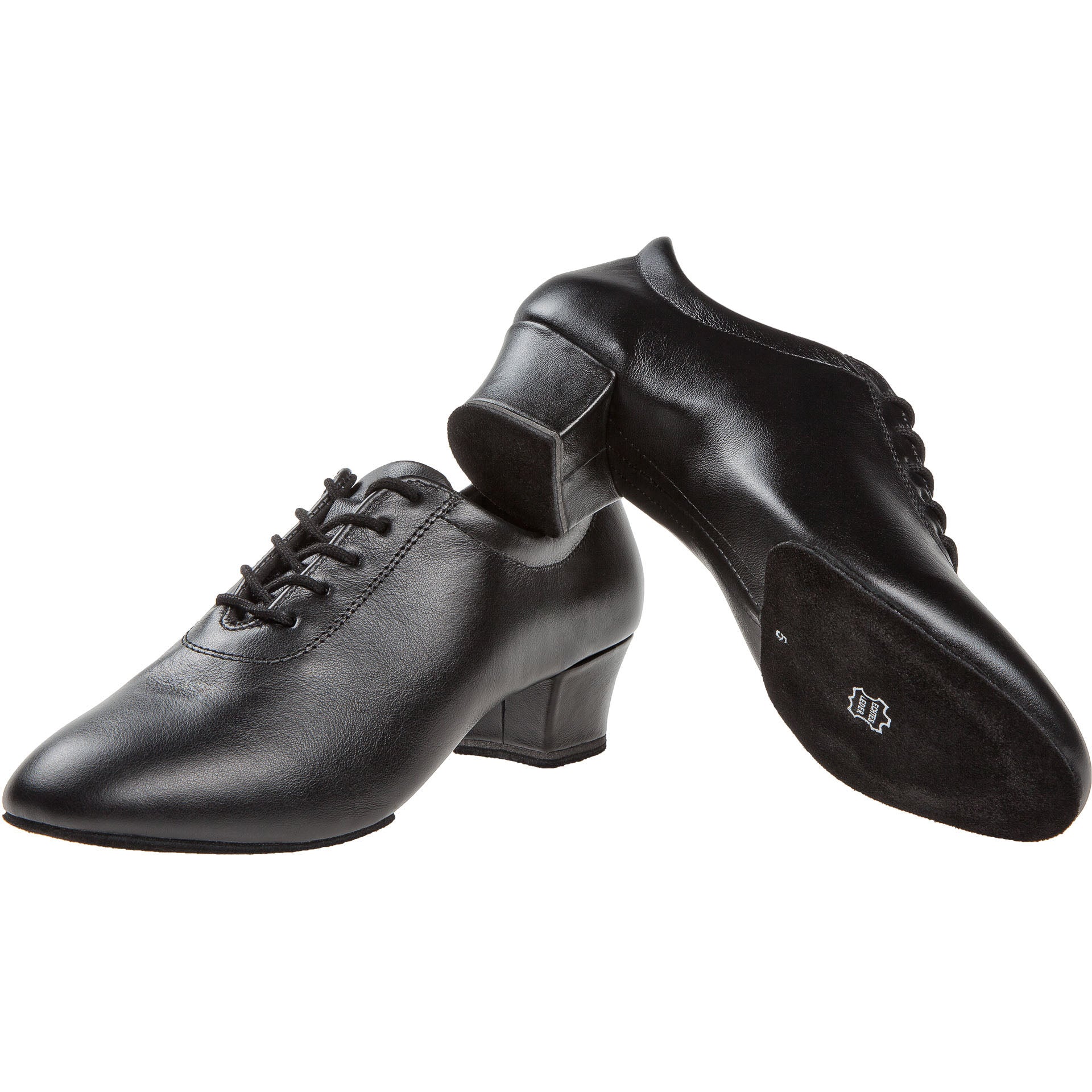Diamants 189 Leder Tanzschuhe in Schwarz verfügen über niedrige Absätze, ein Schnürdesign und ein Multiflex-Fußbett.